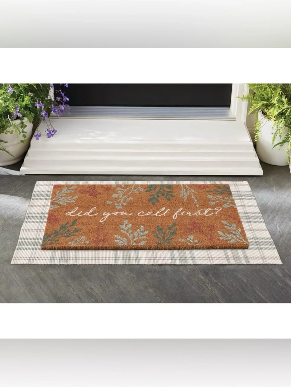 Home Decor Collection Floral 18x30 Outdoor Fall Coir Door Mat NWT